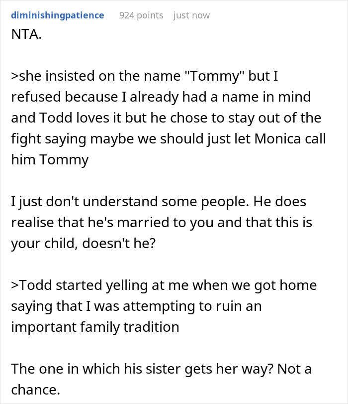 Woman Decides To Pick A Name For Her SIL's Unborn Baby, Her Christmas Party Gets Boycotted In Return 
