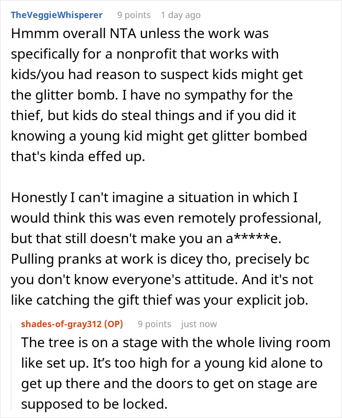 &ldquo;AITAH For Making A Glitter Bomb Gift That Was Stolen?&rdquo;