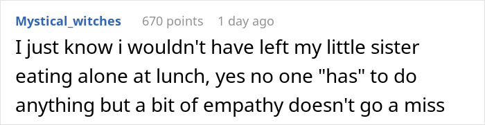 Dad Demands Daughter Invite Friendless Sister To Sit With Her At &ldquo;Popular&rdquo; Table, Mom Intervenes
