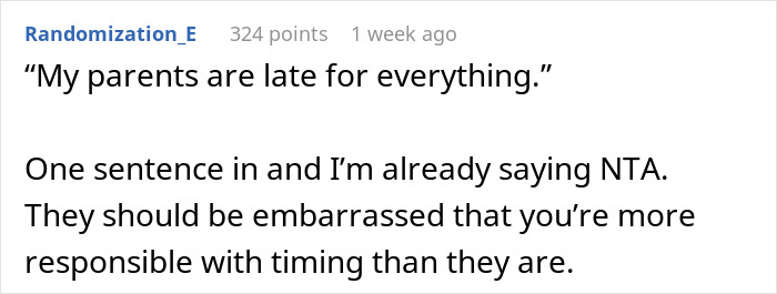 Person Starts Their Wedding On Time, It Offends Their 'Always Late' Parents Who Miss 3/4 Of It