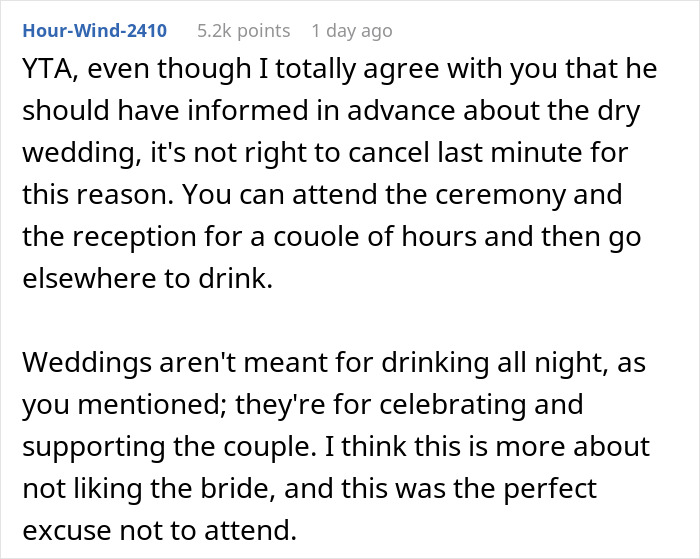 &ldquo;Am I The Jerk For Last Minute Declining To Go To A Friend&rsquo;s Dry Wedding On New Year&rsquo;s Eve?&rdquo;