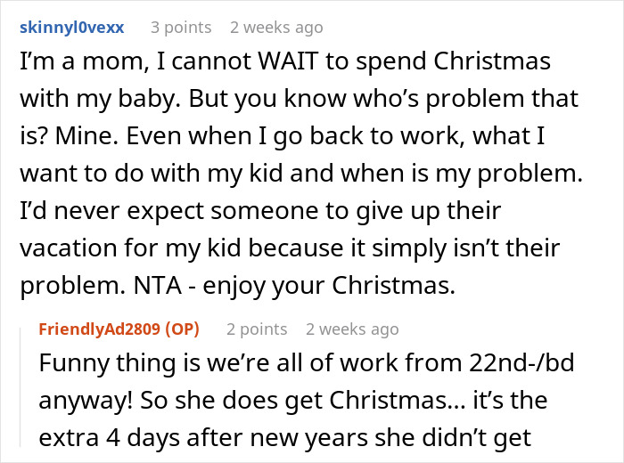 “She Lost It”: Person Refuses To Give Up Their Days Off Just Because They Don’t Have Kids “She Lost It”: Person Refuses To Give Up Their Days Off Just Because They Don’t Have Kids