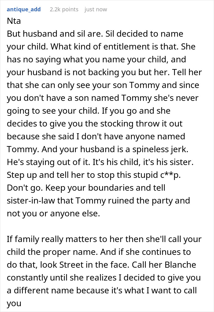 Woman Decides To Pick A Name For Her SIL's Unborn Baby, Her Christmas Party Gets Boycotted In Return 