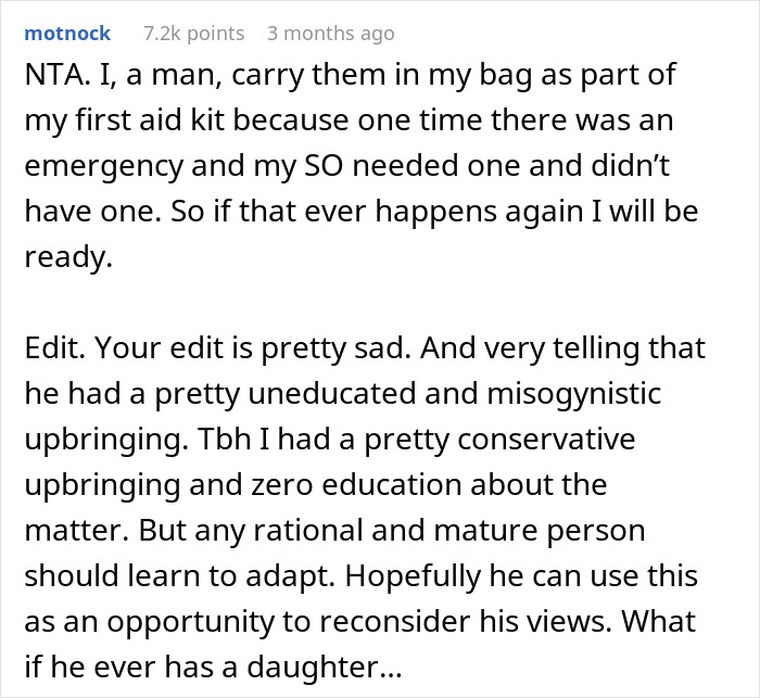 Woman Asks If It's Wrong To Leave Menstrual Pads Out Where A Male Guest Could See Them