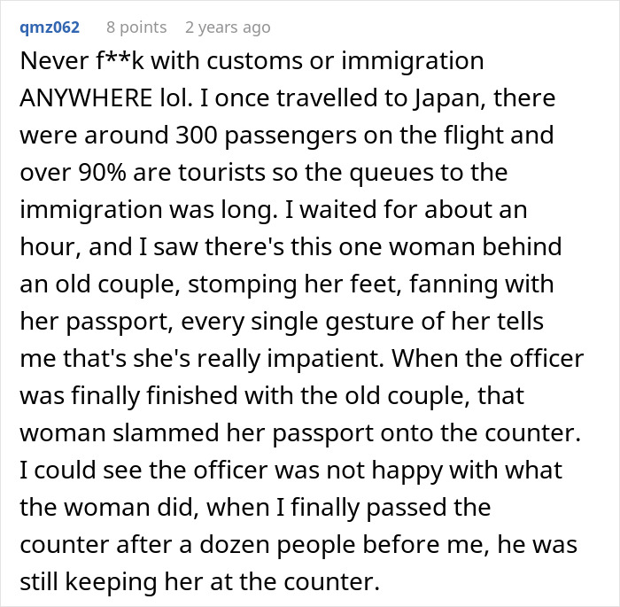 Selfish Jerks Cut In Line In Front Of Mother With Kids At Customs Border, Get Instant Karma Selfish Jerks Cut In Line In Front Of Mother With Kids At Customs Border, Get Instant Karma