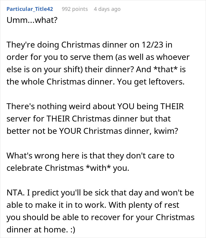 "You Are The Help": Woman Shares In-Laws Planned For Her To Serve Them During Christmas Dinner "You Are The Help": Woman Shares In-Laws Planned For Her To Serve Them During Christmas Dinner