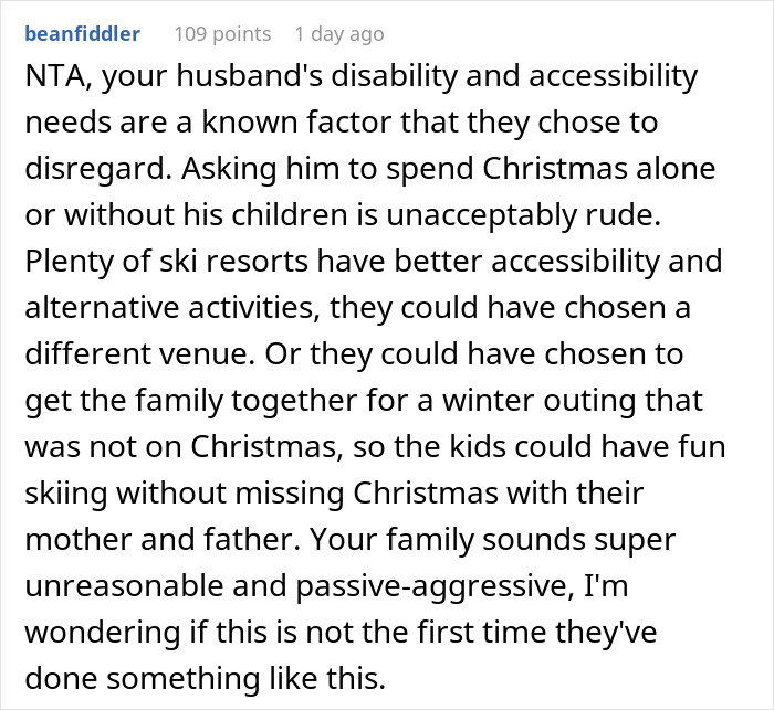 Family Drama Ensues After Grandparents Plan Christmas That Is Inaccessible To Their Son-In-Law