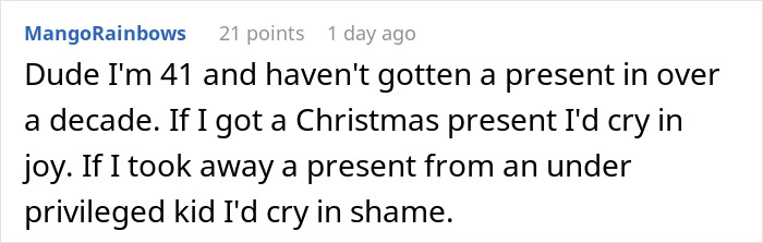 &ldquo;Sip Some Grow-Up Juice&rdquo;: Woman Complains About Only Getting 2 Gifts Via Charity, Gets Backlash