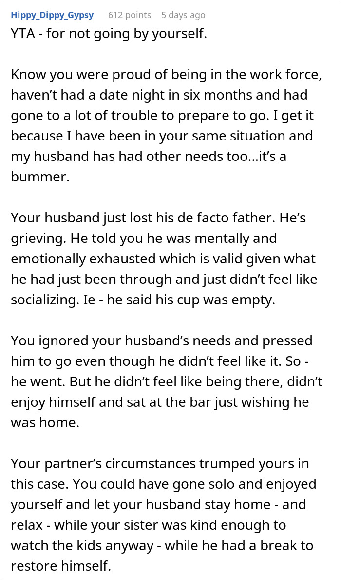 Woman Accuses Grieving Husband Of Ruining A Work Xmas Gala For Her, Gets A Reality Check