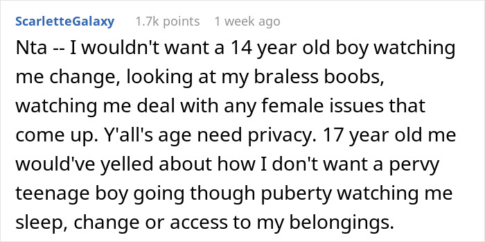 Daughter Refuses To Share Her Bedroom With Mom&rsquo;s 14 Y.O. Brother, Parents Are Furious