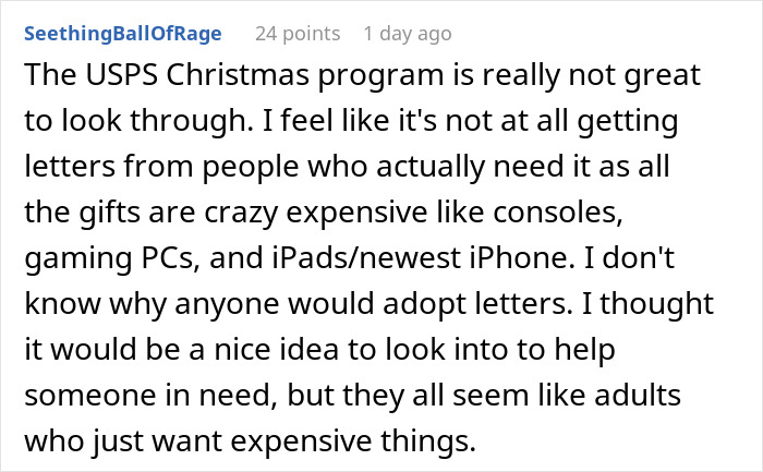 &ldquo;Sip Some Grow-Up Juice&rdquo;: Woman Complains About Only Getting 2 Gifts Via Charity, Gets Backlash