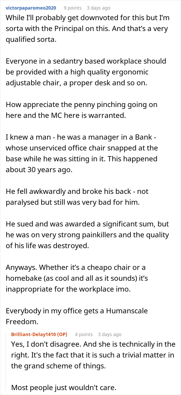 Teacher Makes A DIY Chair From A Car Seat But Principal Replaces It With A Cheap One, Regrets It