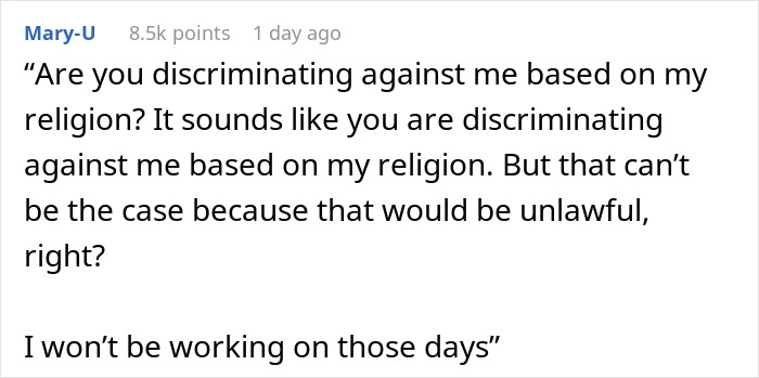 Boss Says That Christmas Time Off Is Only For Christians, Employee Replies &ldquo;I&rsquo;m Not Coming&rdquo;
