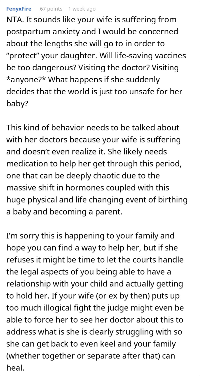 Dad At Breaking Point After Wife Refuses To Let Him Near Their Baby For Months