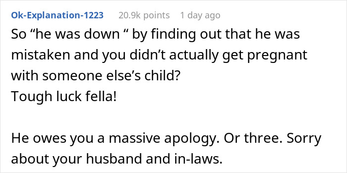 Screenshot of a Reddit comment discussing a man freaking out over baby&rsquo;s hair color and paternity test results.