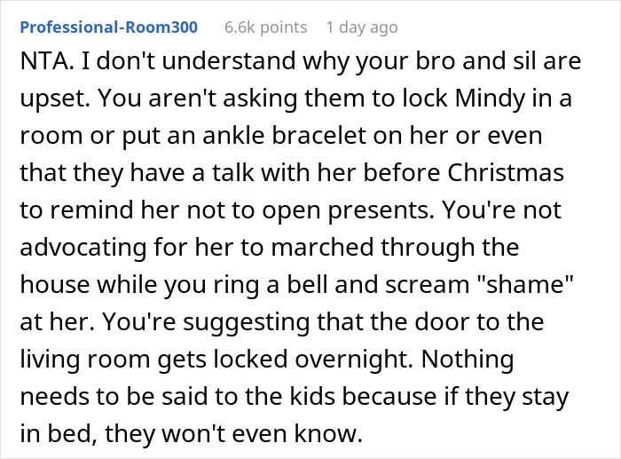 &ldquo;AITA For Suggesting We Lock Up The Christmas Presents After What My Niece Did Last Year?&rdquo;