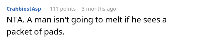 Woman Asks If It's Wrong To Leave Menstrual Pads Out Where A Male Guest Could See Them