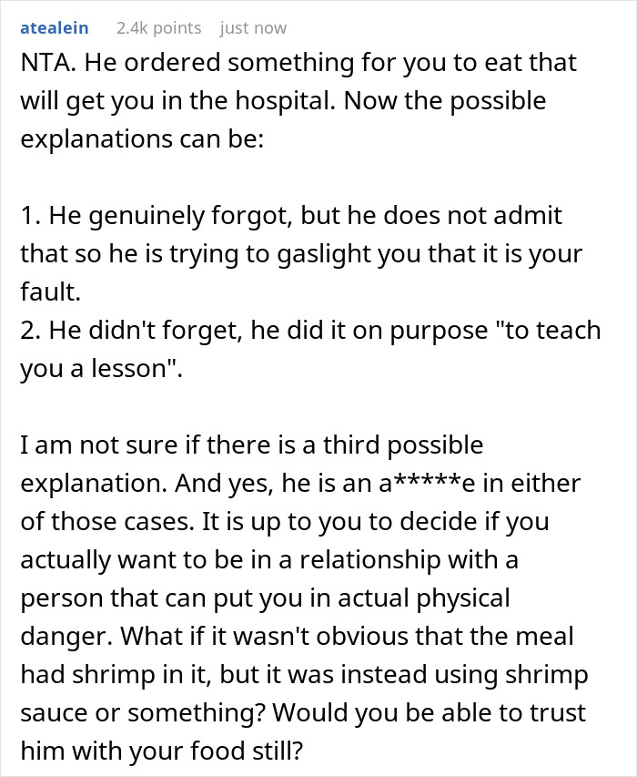 “AITA For Telling My Boyfriend To Order 'Whatever He Wants', Then Getting Upset With His Choice?” “AITA For Telling My Boyfriend To Order 'Whatever He Wants', Then Getting Upset With His Choice?”