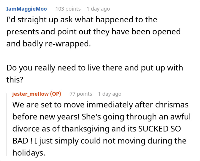 Woman Left Speechless: &ldquo;MIL Opened All My Family's Christmas Presents While I Was At Work&rdquo;