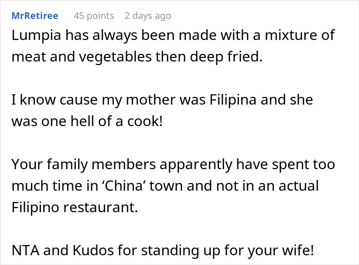 Cousin Keeps Criticizing Man&rsquo;s Wife&rsquo;s Asian Food For Not Being 'Authentic' Enough, Gets Humbled