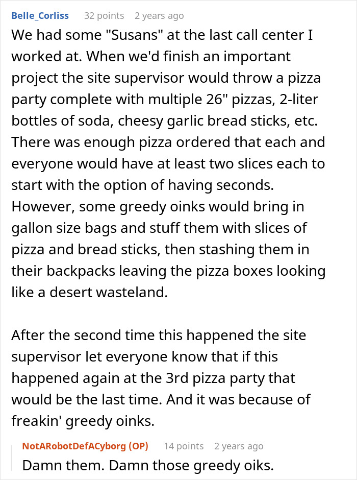 Woman, Notorious For Stealing Workers&rsquo; Snacks, Gets Brutally Shamed At Work Party