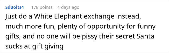 Woman Is Tired Of BIL Policing Secret Santa Exchange, Decides To 'Technically' Follow His Rules