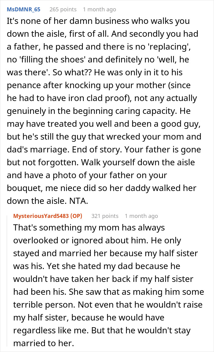 Woman Refuses To Let Mom’s Cheating Affair Partner Walk Her Down The Aisle, Causes Drama Woman Refuses To Let Mom’s Cheating Affair Partner Walk Her Down The Aisle, Causes Drama