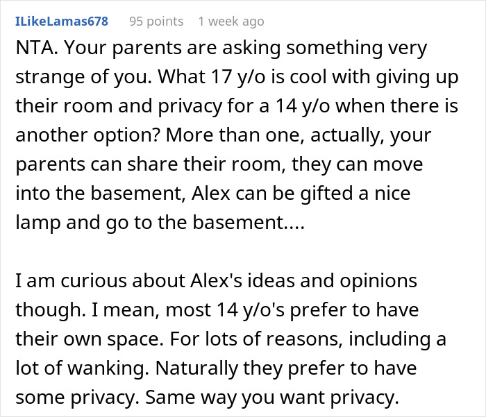 Daughter Refuses To Share Her Bedroom With Mom&rsquo;s 14 Y.O. Brother, Parents Are Furious