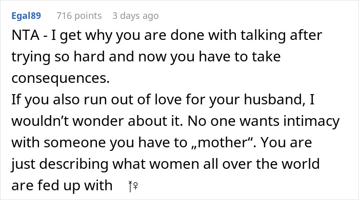 Comment discussing if kicking out husband and son before Christmas was an overreaction, focusing on relationship and family issues.