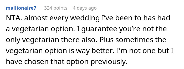 Bride Weeps At Reception As Her Vegetarian Friend Brought Her Own Food When She Wasn’t Catered For Bride Weeps At Reception As Her Vegetarian Friend Brought Her Own Food When She Wasn’t Catered For