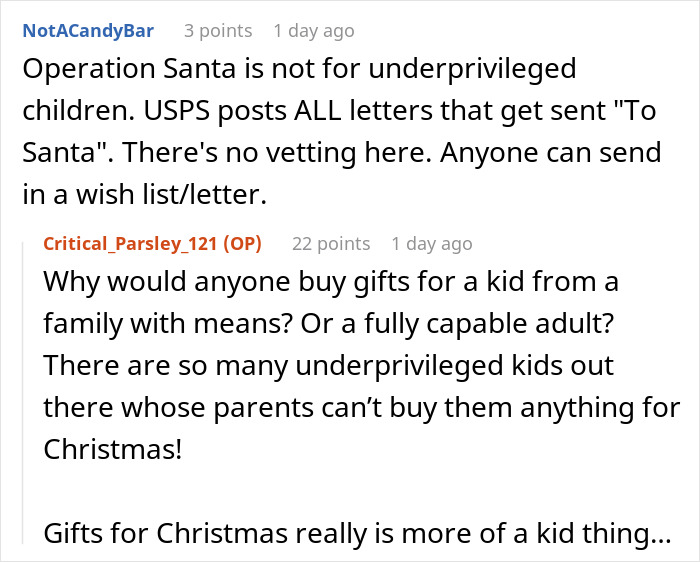 &ldquo;Sip Some Grow-Up Juice&rdquo;: Woman Complains About Only Getting 2 Gifts Via Charity, Gets Backlash