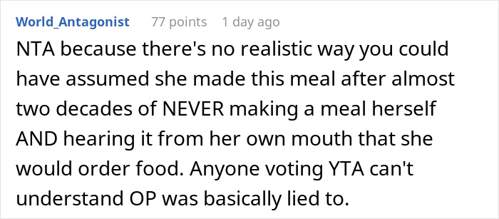 &ldquo;Borderline Gross&rdquo;: Wife Goes To Bed In Tears After Husband Mistakes Home Cooking For Takeout