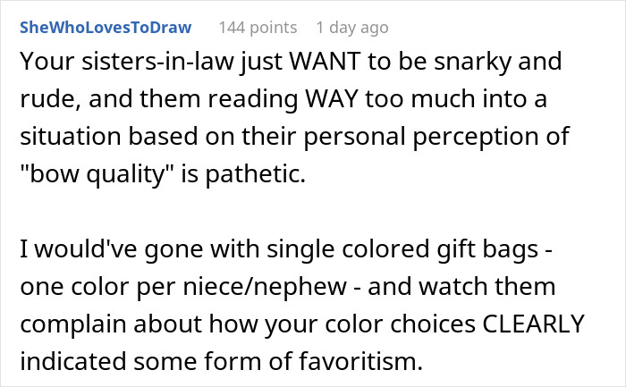 &ldquo;No One Gets Bows This Year&rdquo;: Woman Takes Petty Revenge On Entitled SILs