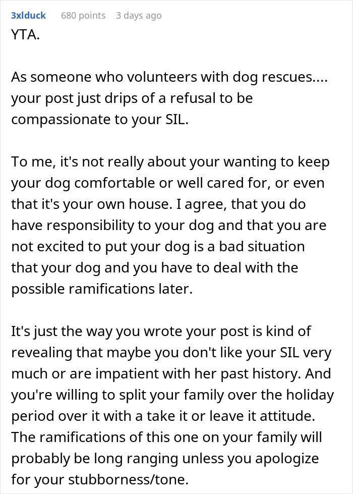 “I Adopted My Dog, Not Her”: Woman Splits Family And The Internet With Her Clapback To SIL “I Adopted My Dog, Not Her”: Woman Splits Family And The Internet With Her Clapback To SIL