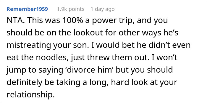 Stepdad Eats All Of 12 Y.O.’s Imported Noodles Without Permission To Make A Point, Mom Loses It Stepdad Eats All Of 12 Y.O.’s Imported Noodles Without Permission To Make A Point, Mom Loses It
