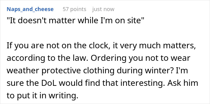 Boss Immaturely Threatens To Write Worker Up For Wearing A Sweater After Clocking Out Boss Immaturely Threatens To Write Worker Up For Wearing A Sweater After Clocking Out
