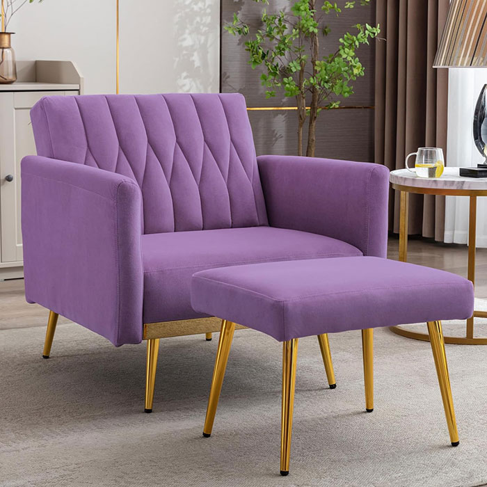 Lavender color arm chain in a room 