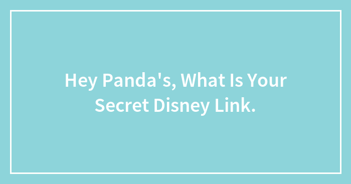 Hey Panda’s, What Is Your Secret Disney Link.