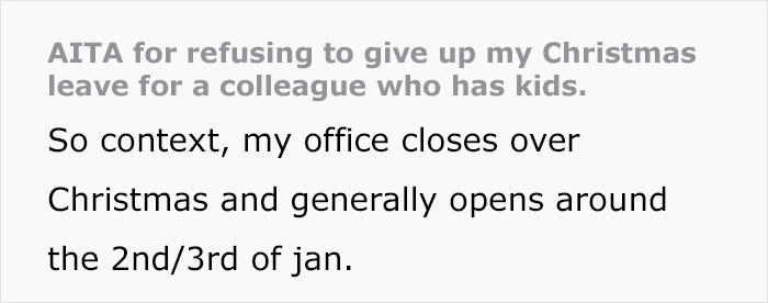 “She Lost It”: Person Refuses To Give Up Their Days Off Just Because They Don’t Have Kids “She Lost It”: Person Refuses To Give Up Their Days Off Just Because They Don’t Have Kids