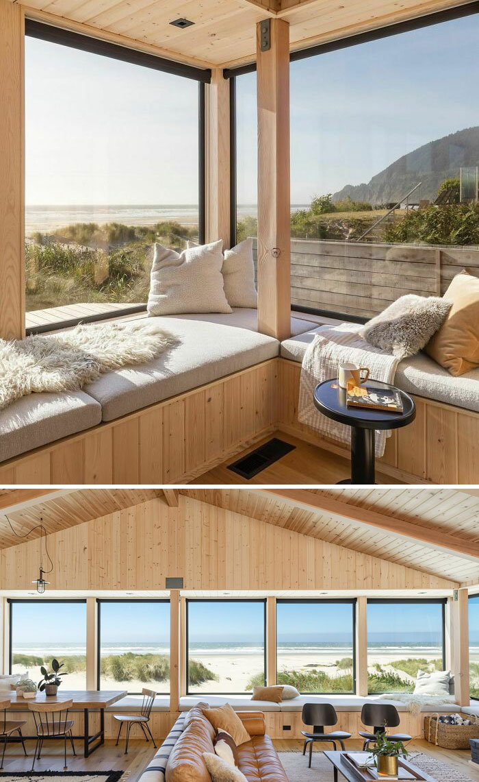 Chill Little Corner Moment In Manzanita. The Window Bench Wraps Around The Whole Room And Is Deep Enough To Nap On