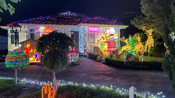 Merry Christmas To All. This Is Our Place This Year, Complete With Clark Griswold Hanging From The Gutter On The Left Of The House. Melbourne, Australia
