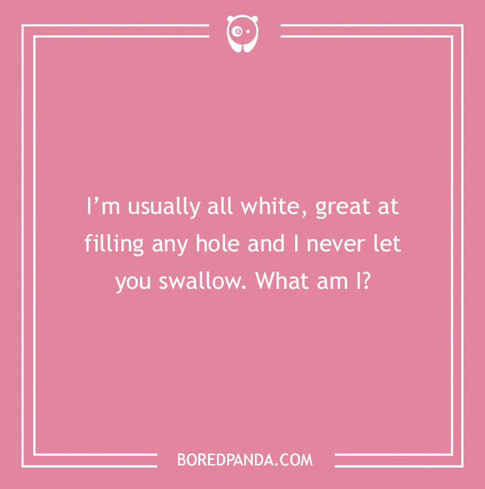 Dirty riddle text on pink background from Bored Panda.