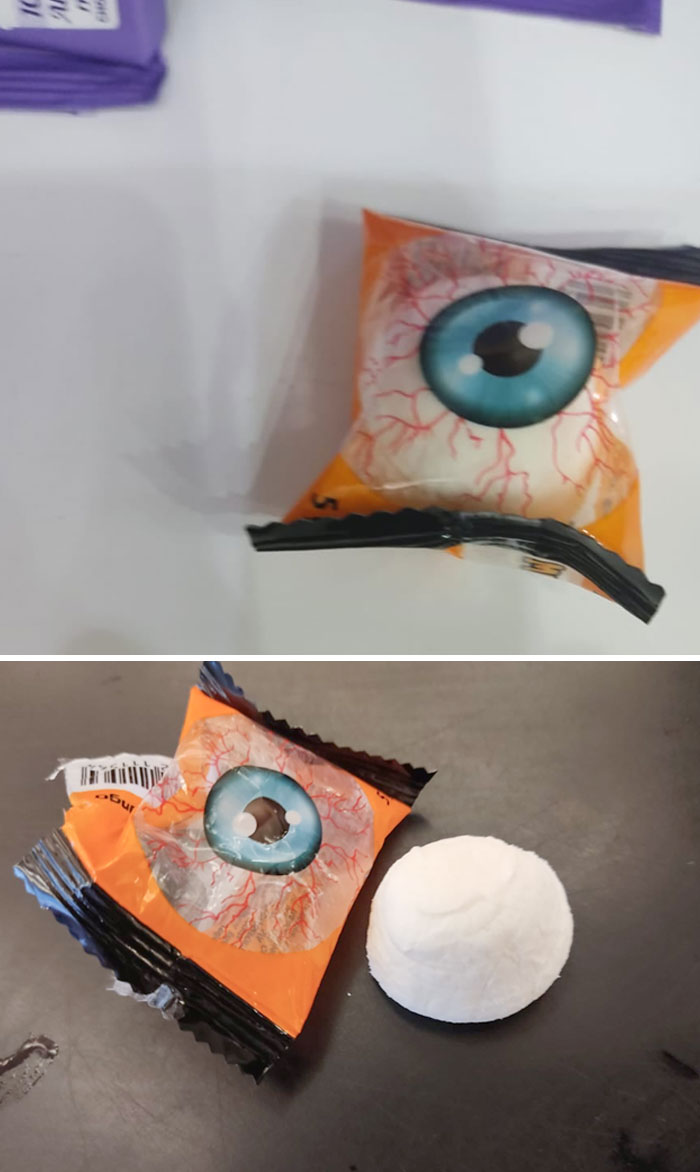 The Packaging Makes You Think You Are Gonna Get An Eyeball Candy. But In Reality, It's Just A White Ball Thing