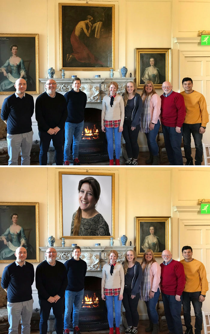 Mi madre se perdió la foto familiar y se ofreció a photoshopearse 