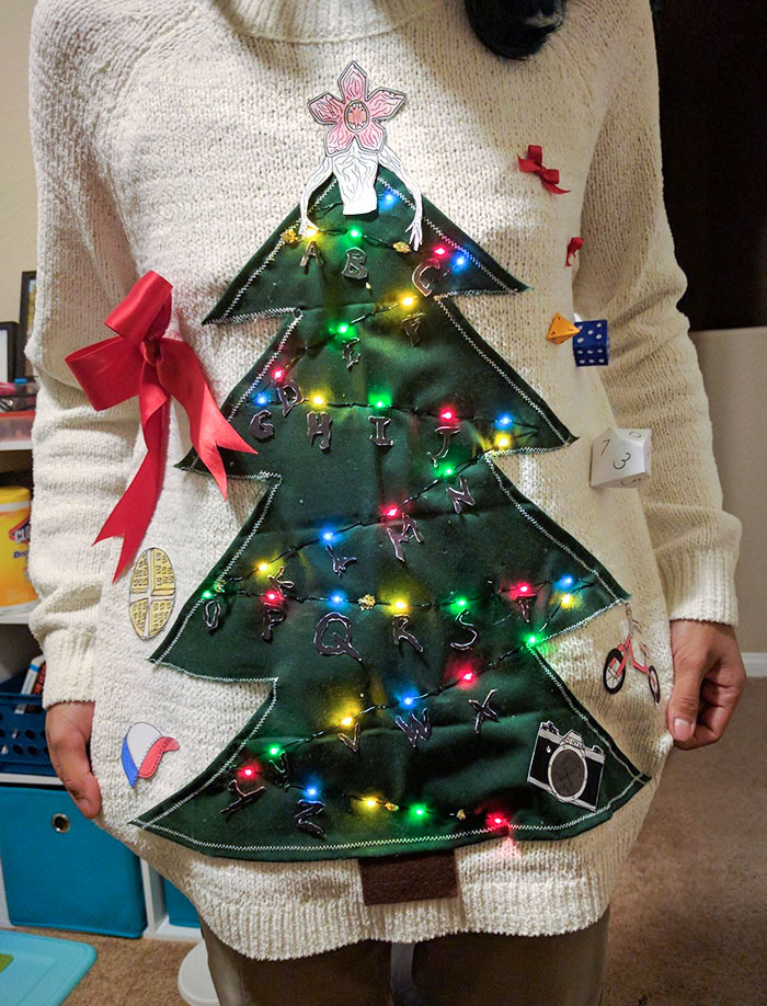 Stranger Things Sweater I Made For An Ugly Sweater Party