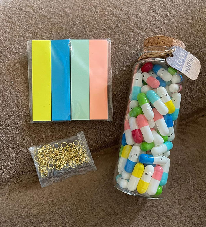 Cute Capsules In A Glass Bottle: Express your feelings with these cute capsule messages in a glass bottle, perfect for shy sweethearts and romantics who'd rather let the love notes do the talking this Christmas.