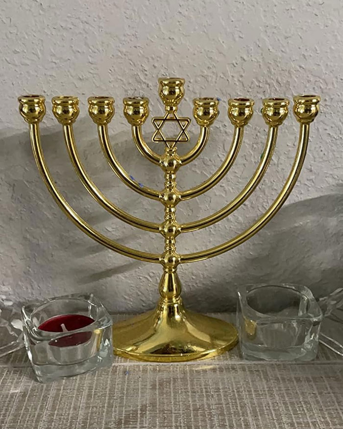 Hanukkah Menorah With Traditional Star Polished: That's just as perfect for gifting as it is for lighting up your own home!