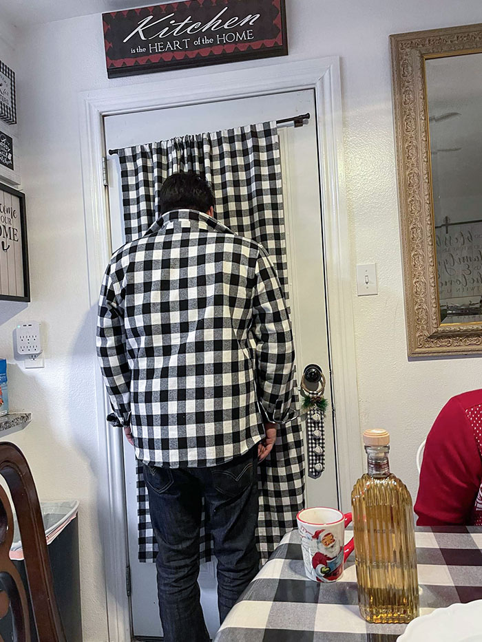 My Friend Matched The Drapes At The Christmas Party