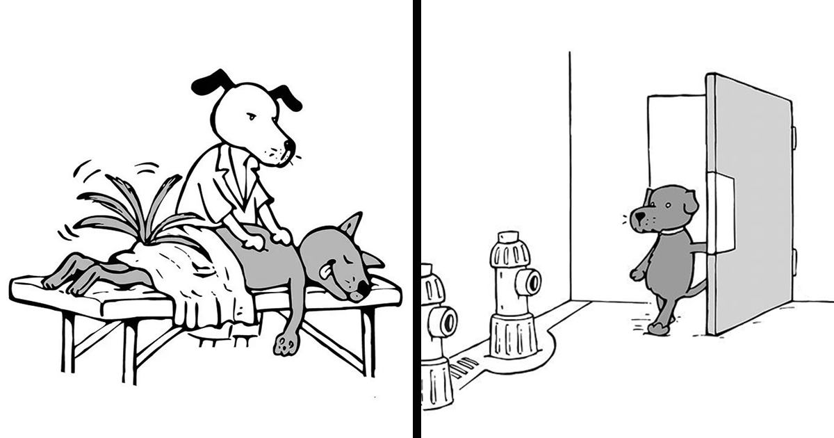 Wordless Comic Examples 22 Wordless One-Panel Comics Featuring Dogs By Karlo Ferdon | Bored Panda