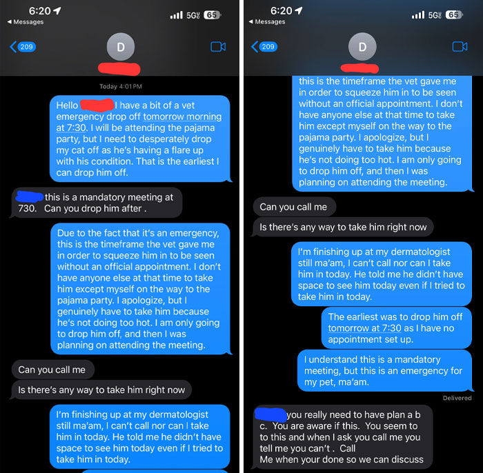 Work Pyjama Parties Are More Important Than Your Sick Cat!